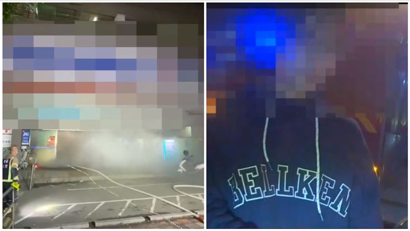 3「老屁孩」燒家樂福　還在現場看救災
