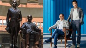 ▲孫中山蔣中正銅像，侯友宜趙少康（組合圖）