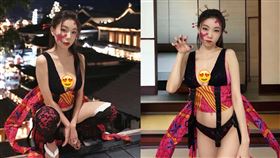 邵岱兒變裝《鬼滅之刃》的墮姬。（圖／翻攝Debbie IG）