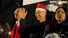 國民黨中央黨部聖誕點燈，朱立倫、趙少康出席。(圖/記者陳怡潔攝影)