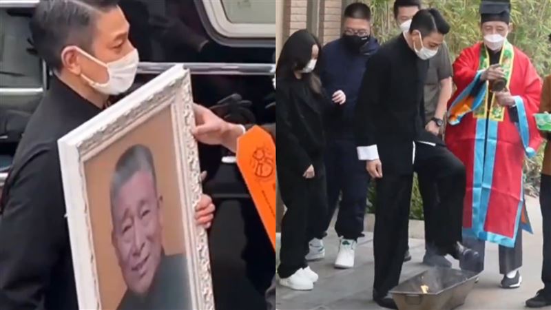劉德華捧遺像進火化場　雙眼泛紅送別亡父