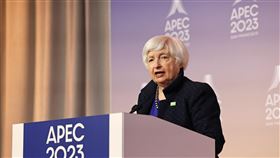 葉倫出席APEC財長會議記者會（1）亞太經濟合作會議（APEC）財長會議於當地時間13日在美國舊金山舉行，美國財政部長葉倫（Janet Yellen）（圖）會後向媒體說明會議成果。中央社記者裴禛舊金山攝  112年11月14日