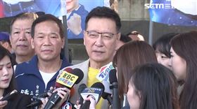 ▲趙少康出席侯友宜、鍾小平聯合競選總部成立大會受訪