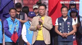 ▲趙少康出席侯友宜、鍾小平聯合競選總部成立大會受訪