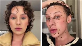 國外有位美容愛好者已經1年沒有洗過頭了，但她的頭髮不僅很有光澤，還強調男友很喜歡聞她的頭髮。 （圖／翻攝自tiktok@shellybabyyy）