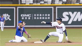 ▲韓菲季軍戰，7局下韓國盜二壘成功，菲律賓提出本次亞錦賽第1次的電視重播輔助判決挑戰。（圖／中華棒協提供）