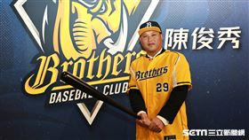 ▲陳俊秀加盟中信兄弟記者會。（圖／記者劉彥池攝影）