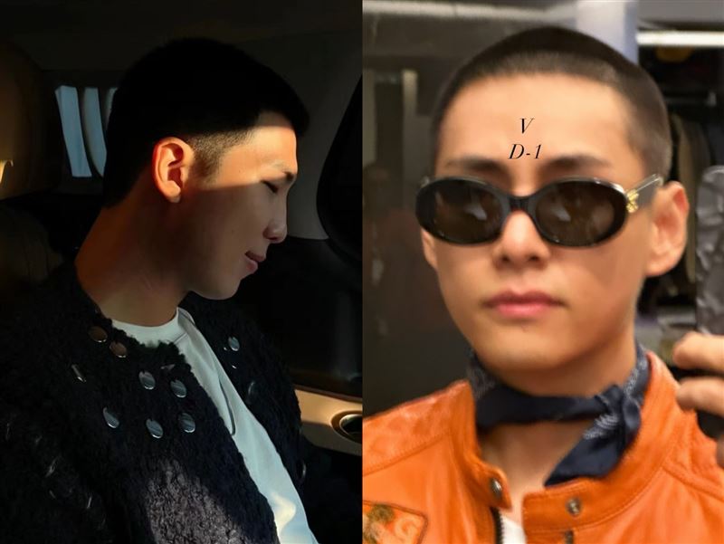 防彈少年團的RM（左）和V（右）在今（11日）入伍。（圖／翻攝自SBS NEWS）