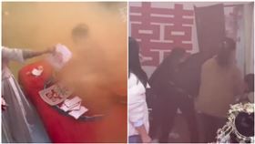 是迎親還是搶親？伴郎猛丟「2顆煙霧彈」熏爆新娘房　網看傻：粗俗不堪（圖／翻攝自猛瑪新聞、搜狐千里眼）