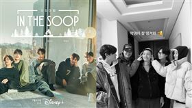 ▲Wooga Family V（金泰亨）與朴炯植、朴敘俊、Peakboy、崔宇植。（圖／Disney+提供，朴敘俊IG）