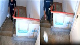 外送員不爽爬樓梯？餐點「丟地上」36秒片全拍下　離開前1動作他秒氣炸（圖／翻攝自爆料公社）