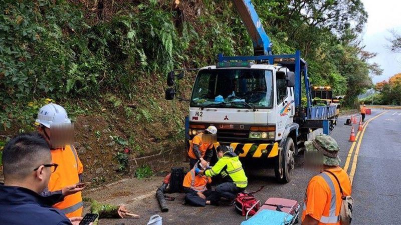 工人北宜公路維護枯樹　被樹枝打破頭
