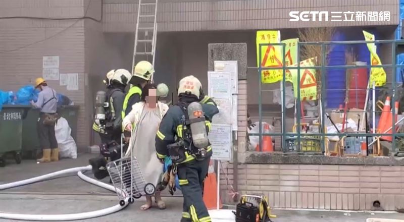 北市環保局大樓火警。（圖／翻攝畫面）