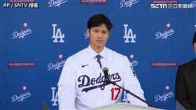 大谷翔平加盟道奇。（圖／AP／SNTV授權）