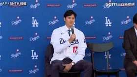 大谷翔平加盟道奇。（圖／AP／SNTV授權）