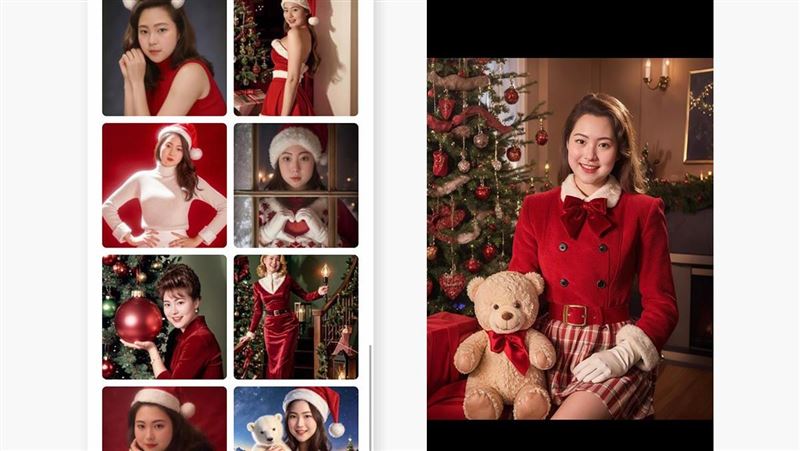 LINE新功能！超美復古聖誕AI照片秒換頭貼