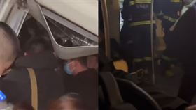 ▲北京地鐵昌平線2列車追撞、斷兩節。（圖／翻攝自X）

