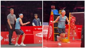 ▲戴資穎賽後超萌花絮曝光。（組合圖／翻攝自BWF微博）