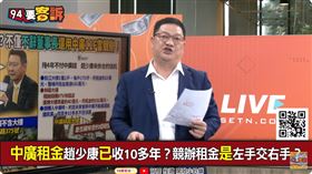 趙少康競辦有繳租金給中廣？邱敏寬：難道是左手交右手？（圖／94要客訴）
