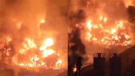 西非幾內亞一處石油庫發生爆炸。（圖／翻攝X平台）