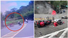 台7乙,翹孤輪,重機,車禍（圖／翻攝畫面）