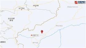 快訊／甘肅6.2地震救援中...09：46新疆5.5級強震！多地有感。（圖／翻攝自中國地震台網中心）