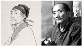 中國畫家蔣兆和110周年纪念特展中，即展出其代表作之一《杜甫像》。（合成圖／翻攝自央視書畫網、中國美術家協會官網）