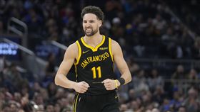 ▲「K湯」湯普森（Klay Thompson）生涯三分進球數超越卡特（Vince Carter），獨居史上第8。（圖／美聯社／達志影像）