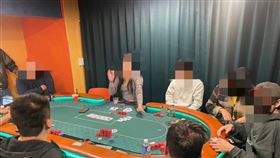 大安警方破獲美女荷官德州撲克賭場。（圖／翻攝畫面）