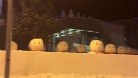 「雪人軍團」攻佔大街！連屋頂都有守衛值班　網笑：東北人的兵馬俑(圖／翻攝自微博)