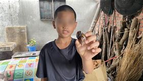 10歲男童阿超為籌措阿公開刀費，撿蝸牛攤家計。（圖／中國信託慈善基金會提供）