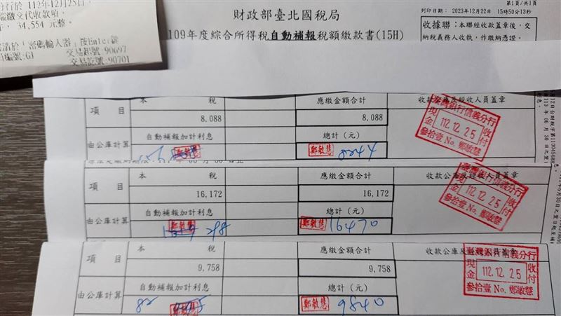 柯文哲農地違規　陳佩琪秀3.4萬元補稅單