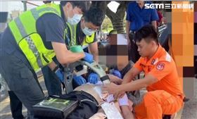 台中男溺水　警消護接力+13次電擊CPR救回(圖/翻攝畫面)