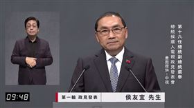 ▲第二場總統電視政見發表會第一輪侯友宜