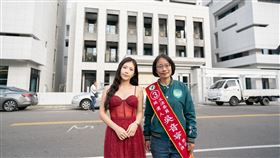 吳音寧今（26）日攜手鄭家純車掃溪州鄉，從大庄開天宮出發，路程終點是謝衣鳳家族位於溪州街區上的豪宅白宮。（圖／吳音寧辦公室提供）