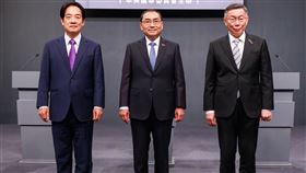 ▲第二場總統政見會柯文哲侯友宜賴清德（圖／中選會提供）