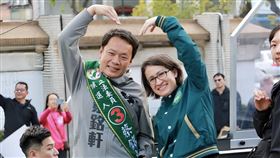 蕭美琴下午轉赴南投，為立委候選人蔡培慧、蔡銘軒站台拉票。（圖／賴辦提供）