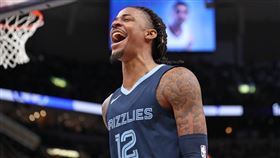 ▲莫蘭特（Ja Morant）禁賽期滿回歸，表現大爆發，獲得西區單週最佳球員。（圖／翻攝自灰熊隊X）