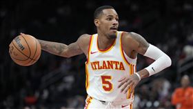 ▲湖人傳出想交易老鷹後衛莫瑞（Dejounte Murray）。（圖／美聯社／達志影像）