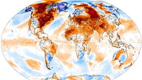 一圖看2023地球「又紅又深」！鄭明典曝高溫破紀錄：最熱的一年。（圖／翻攝自鄭明典臉書）