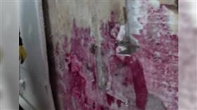 牆壁，血跡（圖／CTWANT)
