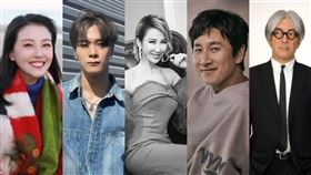 ▲坂本龍一病，文彬，李玟，珍柏金，周海媚。（合成圖／資料室）