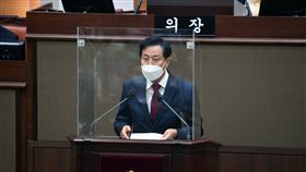 首爾市長吳世勳在記者會上道歉。（圖／翻攝自吳世勳臉書）