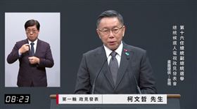 ▲第三場總統電視政見會第一輪柯文哲