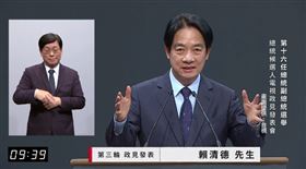▲第三場總統電視政見會第三輪賴清德