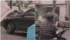 賓士男違停校門口遭學生拍照　竟開車衝上人行道！孩子們嚇哭狂叫，圖翻攝自爆料公社