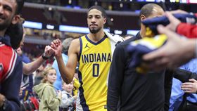▲溜馬哈利柏頓（Tyrese Haliburton）單場21分20助攻0失誤寫紀錄。（圖／美聯社／達志影像）