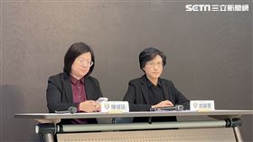 賴清德競總國政召集人鄭麗君、立法委員陳培瑜共同召開「新北案件回應記者會」。（圖／記者高逸帆攝影）