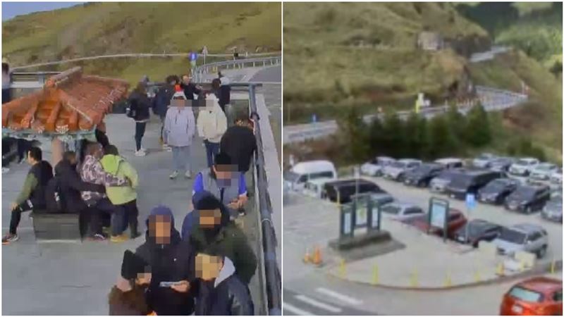 民眾衝合歡山　武嶺停車場一早就擠滿車