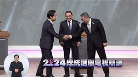 ▲總統辯論會賴清德侯友宜柯文哲